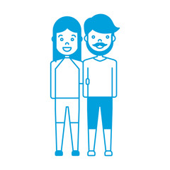 happy couple of woman and man icon over white background vector illustration