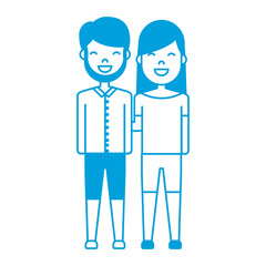 happy couple of woman and man icon over white background vector illustration