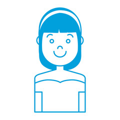 cartoon woman smiling icon over white background colorful design vector illustration