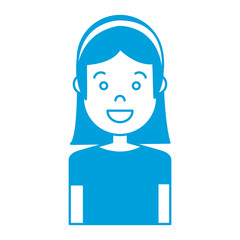 cartoon woman smiling icon over white background colorful design vector illustration