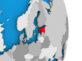 Estonia on globe