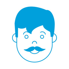 Obraz na płótnie Canvas cartoon man with mustache icon over white background colorful design vector illustration