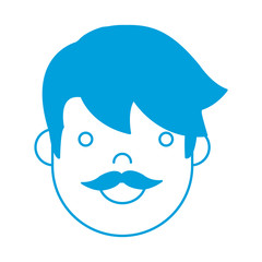 cartoon man with mustache icon over white background colorful design vector illustration