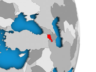 Armenia on globe