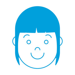 cartoon woman face smiling icon over white background colorful design vector illustration