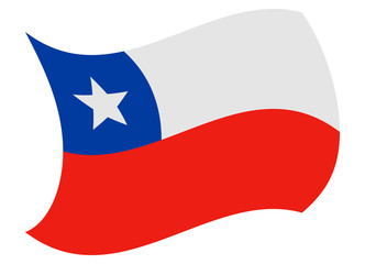 chile flag moved by the wind