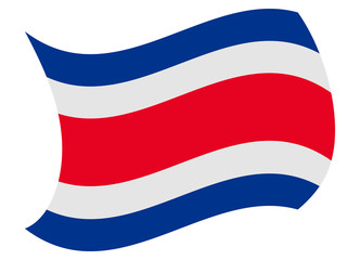 costa rica flag moved by the wind