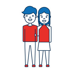 happy couple icon over white background colorful design vector illustration