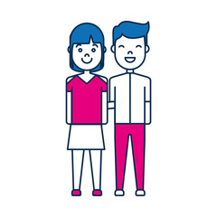 happy couple icon over white background colorful design vector illustration