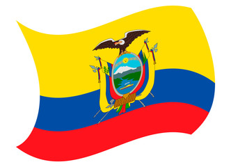 ecuador flag moved by the wind