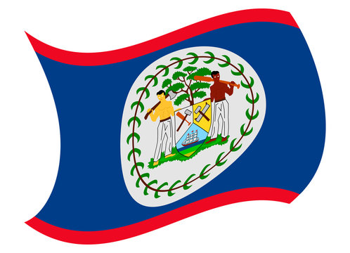 belize flag moved by the wind