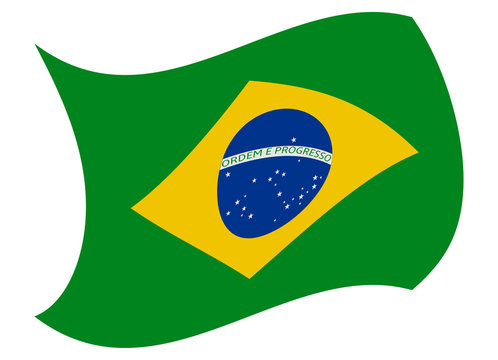 brazil flag moved by the wind