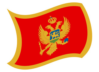 montenegro flag moved by the wind