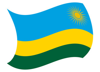 Fototapeta na wymiar rwanda flag moved by the wind