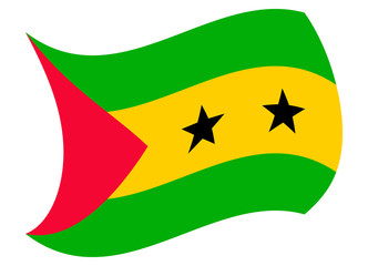 sao tome flag moved by the wind