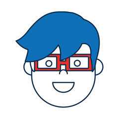 man with glasses icon over white background colorful design vector illustration