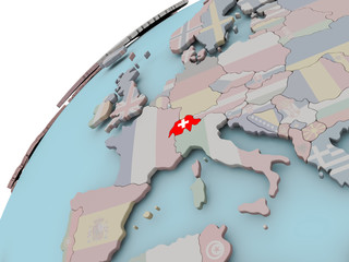 Map of Switzerland with flag