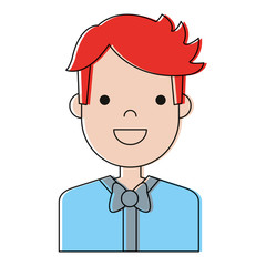 cartoon man smiling icon over white background colorful design vector illustration
