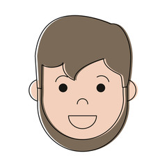 cartoon man smiling icon over white background colorful design vector illustration