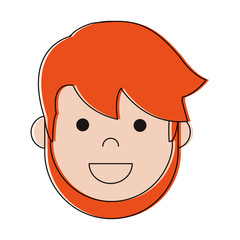 Obraz na płótnie Canvas cartoon man smiling icon over white background colorful design vector illustration