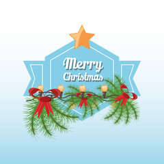 Label and decoration of Merry Christmas season theme Vector illustration