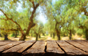 Empty wooden table