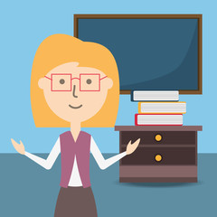 Teacher and board of school and education theme Vector illustration