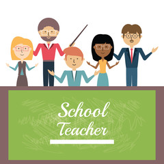 Kids and teacher of school and education theme Vector illustration