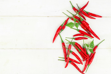 Obraz na płótnie Canvas Red chili and chili powder on white background