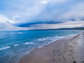 Storm cloud over beautiful ocean beach