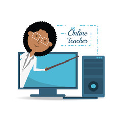 Online teacher of school and education theme Vector illustration