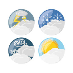 Icon set of weather and climate theme Vector illustration