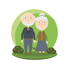 Grandparents cartoon of family and senior theme Vector illustration