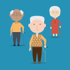 Grandparents cartoon of family and senior theme Vector illustration