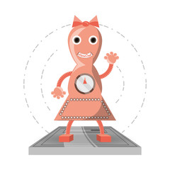 Robot cartoon of robotic technology and futuristic theme Vector illustration