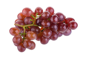 Red grapes isolated on over white background