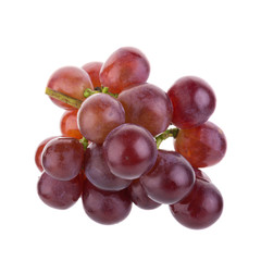 Red grapes isolated on over white background