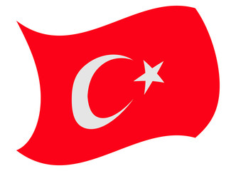 turkey flag moved by the wind