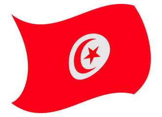 tunisia flag moved by the wind