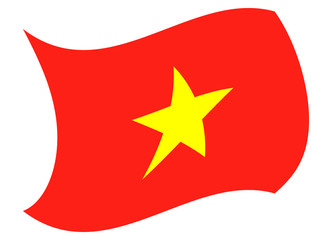 vietnam flag moved by the wind