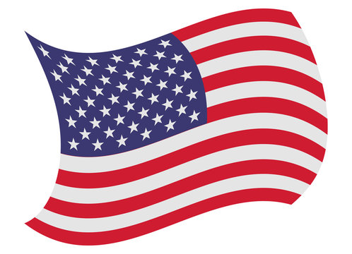 united states flag moved by the wind