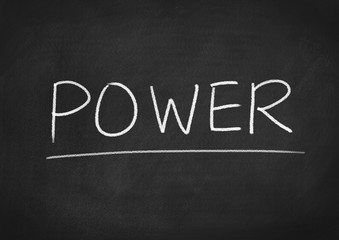 power concept word on a blackboard background