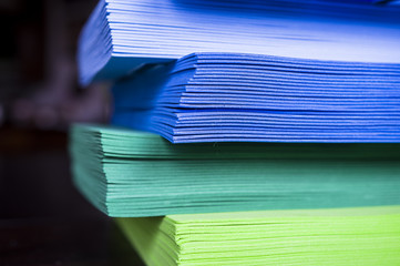 Blue and green foam paper