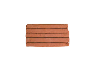 Brick orange isolated on white background