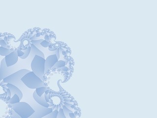 Gentle blue abstract fractal art. Pleasant background illustration with floral patterns. Creative graphic template. Simple decorative soft style. For backdrops, layouts, designs, presentations, covers