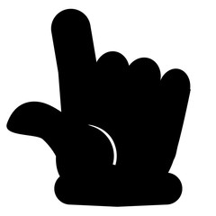 Hand - Give a Vote or Push Something, Isolated on White