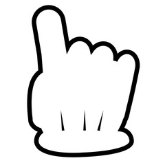 Hand - Give a Vote or Push Something, Isolated on White