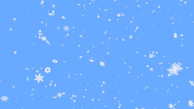 Falling snowflakes in the wind.