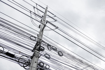 Electric post and messy chaotic wires