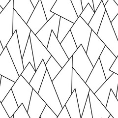 Abstract vector seamless white background of black lines.